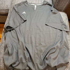 Adidas Men's Short Sleeve Gray Baseball Cage Jacket